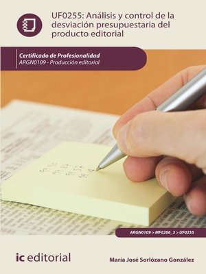 cover image of Análisis y control de la desviación presupuestaria del producto gráfico. ARGN0109
